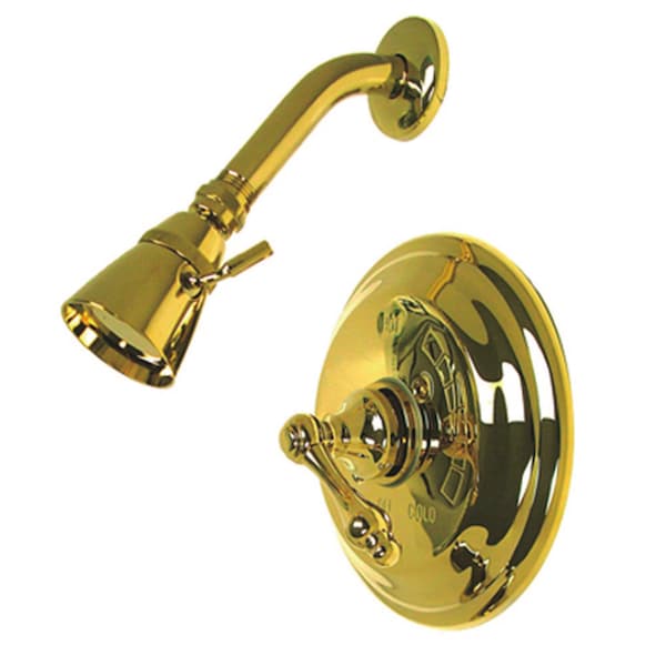 Shower Faucet, 2, Wall Mount, Polished Brass